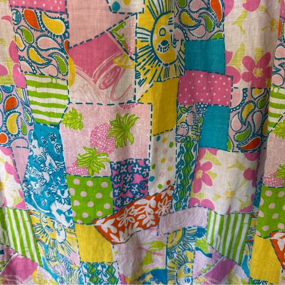 Lilly Pulitzer Vintage Patchwork Print Maxi Dress Sleeveless Womens 10 - Picture 3 of 8